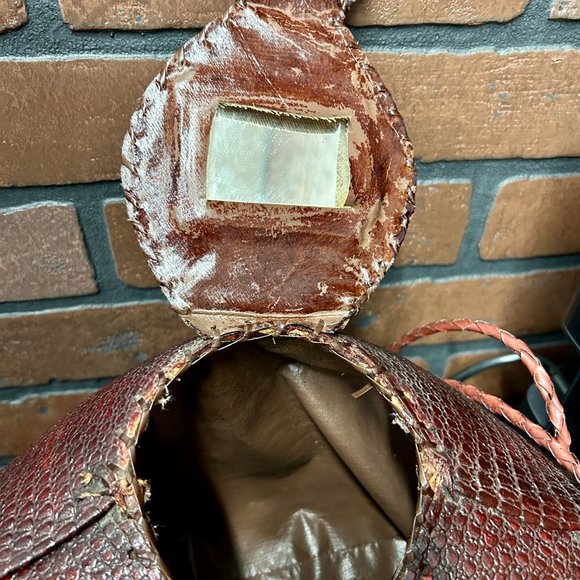 VINTAGE REAL ARMADILLO PURSE 1930’S-1940’S ERA ART BAG - Picture 10 of 10